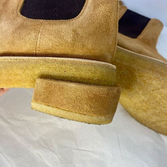 New FRAME Le Canon Platform Women’s Chelsea Boot in Chamois SZ 38.5 ($598) - Picture 6 of 12